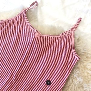 New Hollister Red White Stripe Tank Top Small